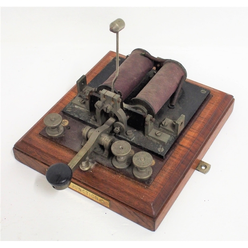 68 - Midland Railway signal box block bell with later (not original) brass plate 