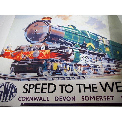 382 - Quantity of re-printed motoring & railway pictorial posters (rolled), Shell, Underground, ASLEF, Ral... 