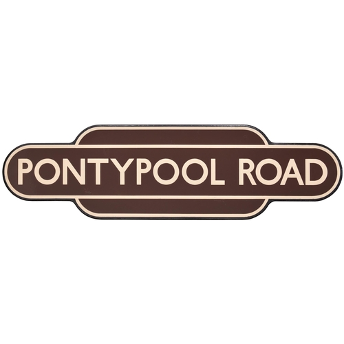 151 - A BR(W) totem sign, PONTYPOOL ROAD, (f/f), from the Newport to Hereford route. Excellent colour and ... 