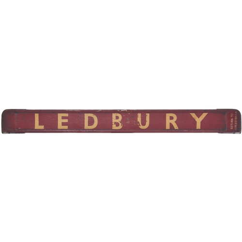 154 - A small carriage board, STRATFORD UPON AVON-LEDBURY, used on local trains from Worcester, the end ma... 