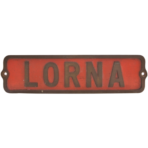 156 - A nameplate LORNA from a BR Class 20 locomotive, originally D8060. English Electric 2966 and RSH 821... 