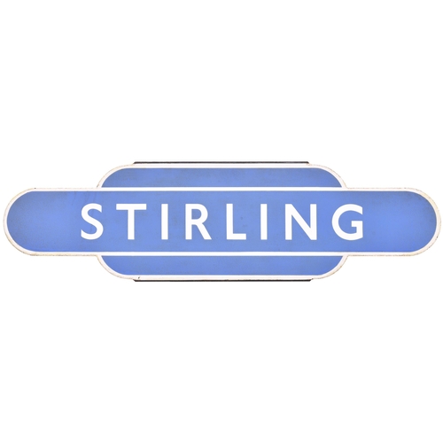 161 - A BR(Sc) totem sign, STIRLING, (h/f), from the Caledonian main line to Perth and Aberdeen. Good colo... 