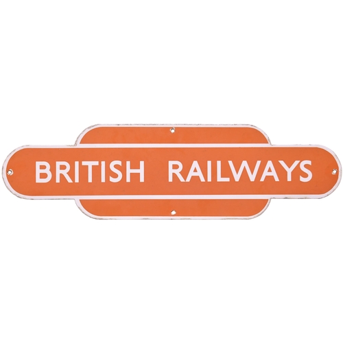 167 - A BR(NE) poster board header, BRITISH RAILWAYS, enamel, 20½