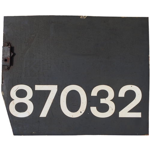 171 - A flamecut cabside panel, 87032, from a BR Class 87 electric locomotive built by BREL Crewe in July ... 
