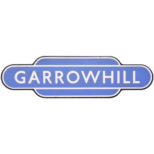 181 - A BR(Sc) totem sign, GARROWHILL. (f/f), from the Glasgow to Airdrie route. Good colour, loss of shin... 