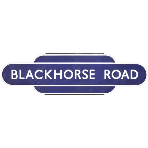 111 - A BR(E) totem sign, BLACKHORSE ROAD, (h/f), from the Tottenham and Forest Gate route. Loss of shine ... 