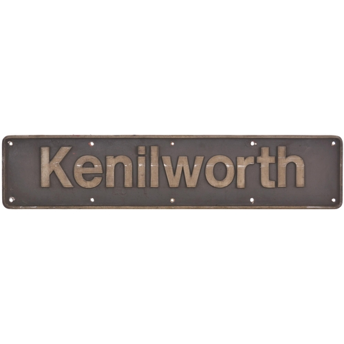 118 - A nameplate, KENILWORTH, from a BR Class 87 electric locomotive No 87 032 built by BREL Crewe in Jul... 