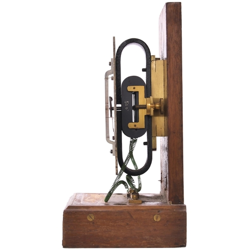 129 - A GWR track circuit indicator, with red banner Track Occupied / Clear, wooden case with cast brass p... 