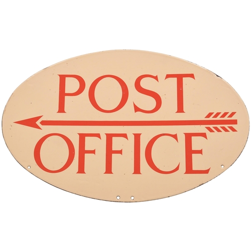 202 - A direction sign, POST OFFICE, as fitted to the top of pillar boxes, enamel, 18