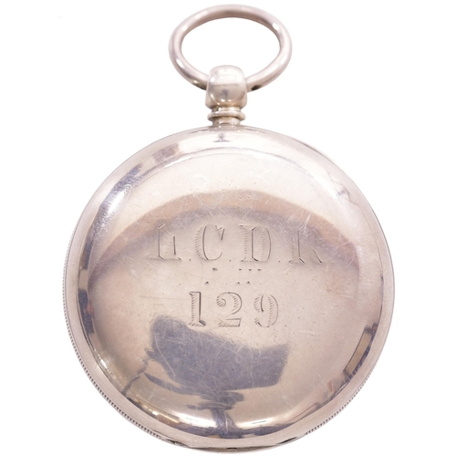 248 - A London, Chatham and Dover Railway key-wound pocket watch, by AM Watch Co, Waltham, Mass, the silve... 