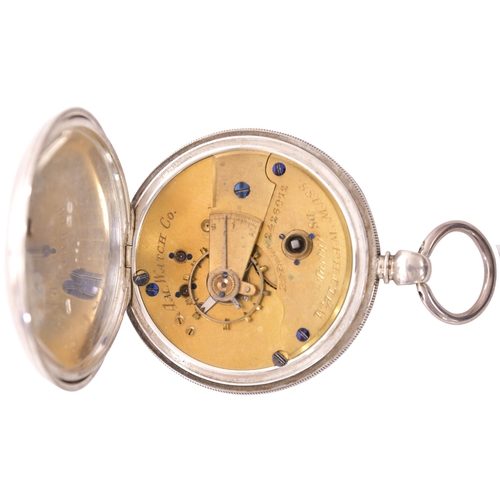 248 - A London, Chatham and Dover Railway key-wound pocket watch, by AM Watch Co, Waltham, Mass, the silve... 