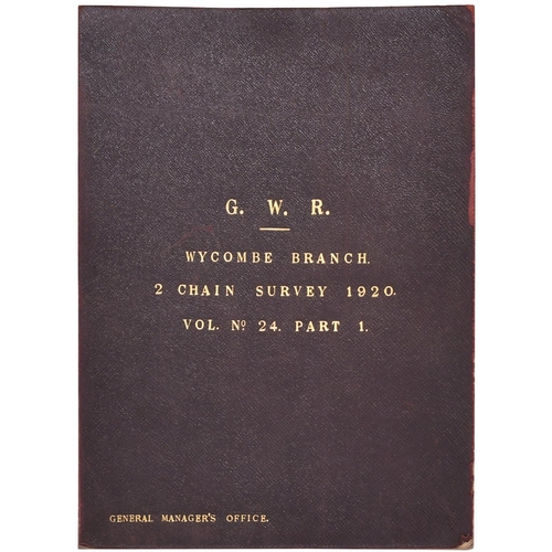 290 - A set of GWR plans, Wycombe Branch, 1920, includes Maidenhead Station, Cookham, Bourne End, Woodburn... 