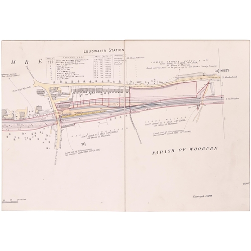 290 - A set of GWR plans, Wycombe Branch, 1920, includes Maidenhead Station, Cookham, Bourne End, Woodburn... 