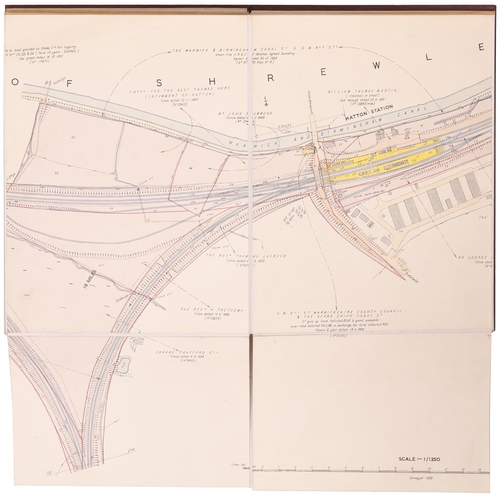 294 - A set of BR(W) GWR-style plans, Leamington to Birmingham, 1959, includes Hatton Station and Junction... 