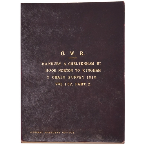 296 - A set of plans, GWR, Banbury and Cheltenham Railway, Hook Norton to Kingham, 1910, includes Rollrigh... 