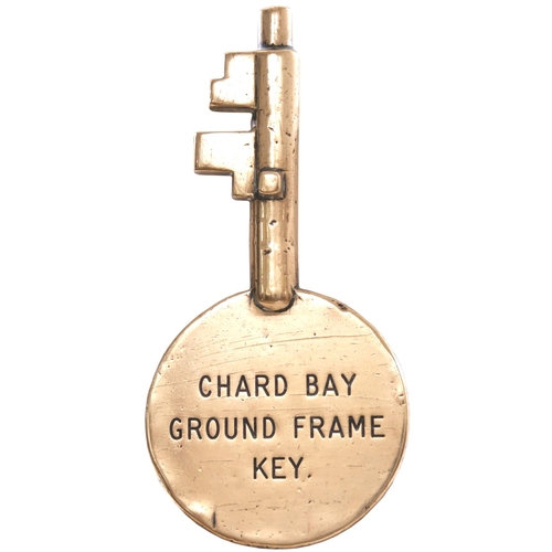 301 - A signalling key, CHARD BAY GROUND FRAME KEY, (brass), used at Chard Junction station on the Salisbu... 