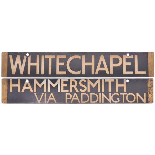 305 - An Underground cab destination plate, WHITECHAPEL-HAMMERSMITH, enamel, 24¼