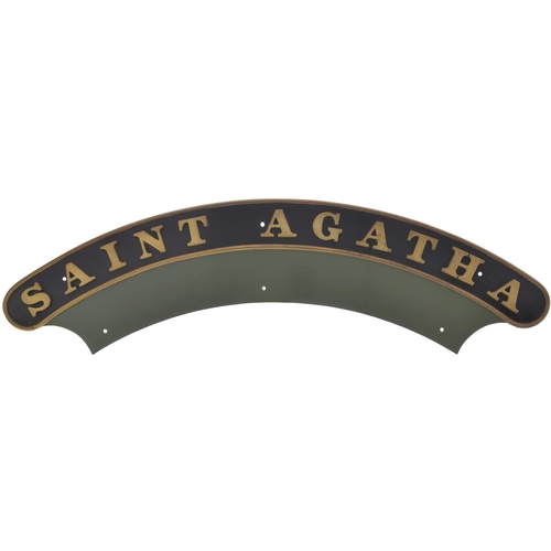 314 - A nameplate, SAINT AGATHA, from a GWR 2900 Saint Class 4-6-0 No 2911 built at Swindon, Works No 2259... 