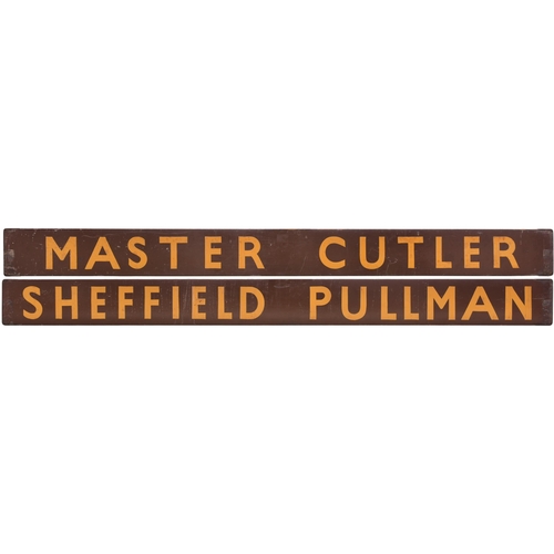 326 - A carriage board, MASTER CUTLER/SHEFFIELD PULLMAN. Painted wood with steel ends, 60