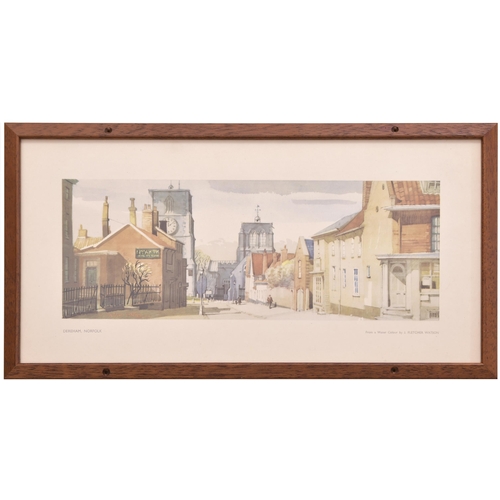 345 - An LNER carriage print, DEREHAM, NORFOLK, by J Fletcher Watson, an uncommon post-war print. (Postage... 