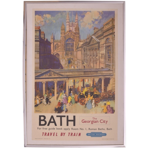 361 - A BR(W) double royal poster, BATH, by Gordon Nichol, a view of the colonnade and Abbey, laid down an... 