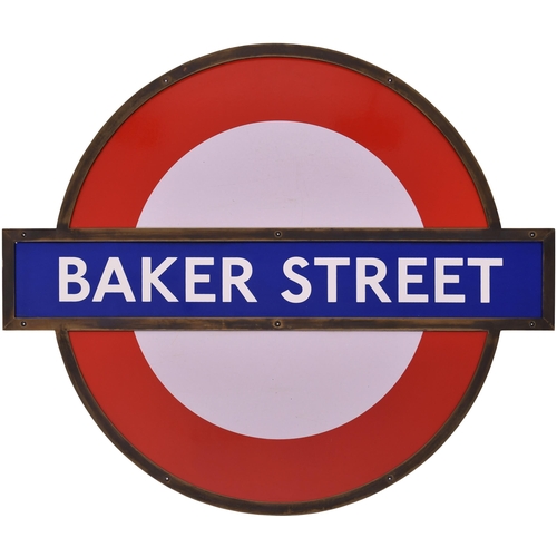 366 - An LT target sign, BAKER STREET, enamel within brass frame, 33½