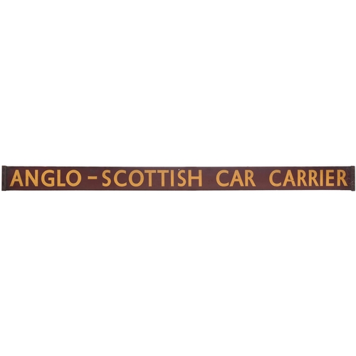 374 - A carriage board, ANGLO-SCOTTISH CAR CARRIER. The service ran from 1960 to 1966 between London-Newca... 