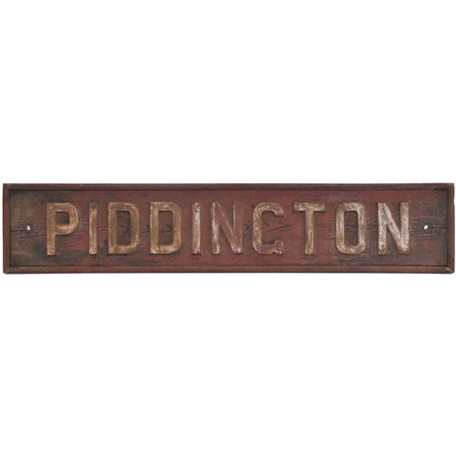 380 - A signal box nameboard, PIDDINGTON, from the Northampton to Bedford route which closed in 1964. Cast... 