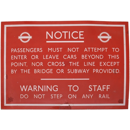 390 - A London Transport general warning sign re leaving cars, not crossing the line, touching rails, etc.... 