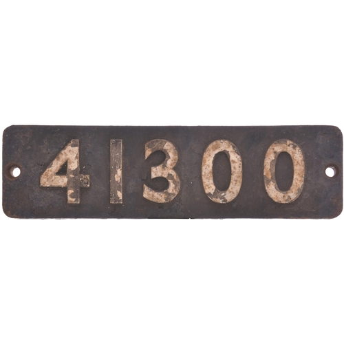 400 - A smokebox numberplate, 41300, from a (LMS) Class 2 2-6-2T built at Crewe and allocated new on 13 Ma... 