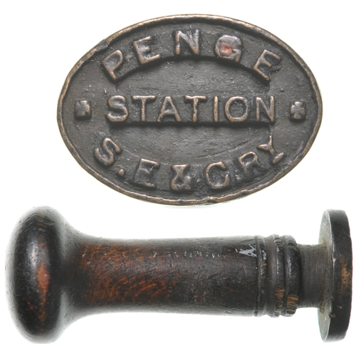 419 - A booking office stamp, PENGE STATION, SE&CRy, from Penge East on the Beckenham Junction to Brixton ... 