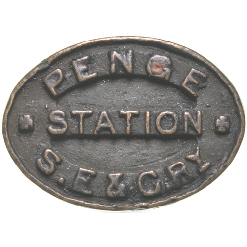 419 - A booking office stamp, PENGE STATION, SE&CRy, from Penge East on the Beckenham Junction to Brixton ... 