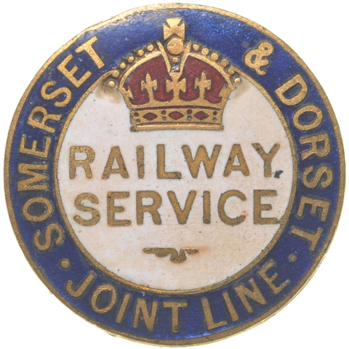 430 - A Somerset and Dorset Joint Railway World War I Railway Service badge, by Wylie & Co, enamelled bras... 