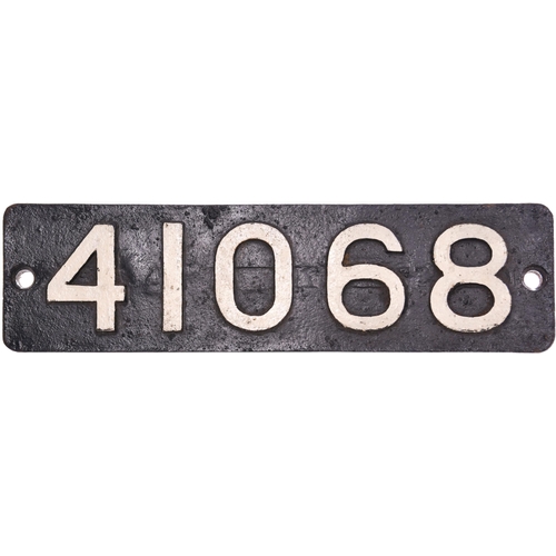 481 - A smokebox numberplate, 41068, together with its matching worksplate, LMS BUILT 1924 DERBY, and 55A ... 