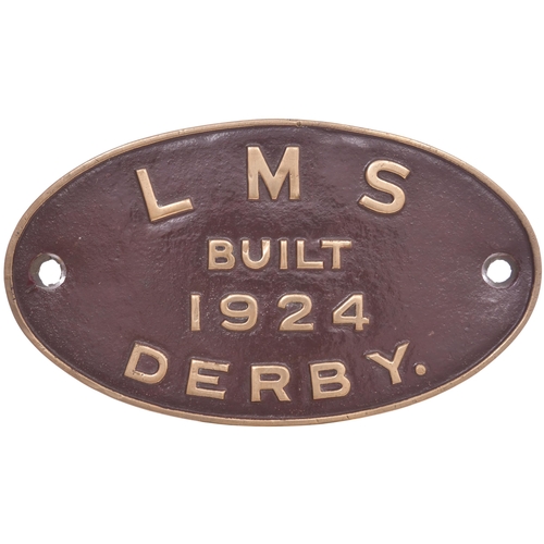 481 - A smokebox numberplate, 41068, together with its matching worksplate, LMS BUILT 1924 DERBY, and 55A ... 