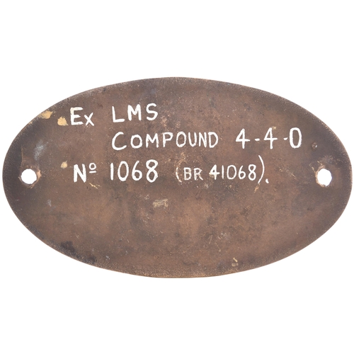 481 - A smokebox numberplate, 41068, together with its matching worksplate, LMS BUILT 1924 DERBY, and 55A ... 