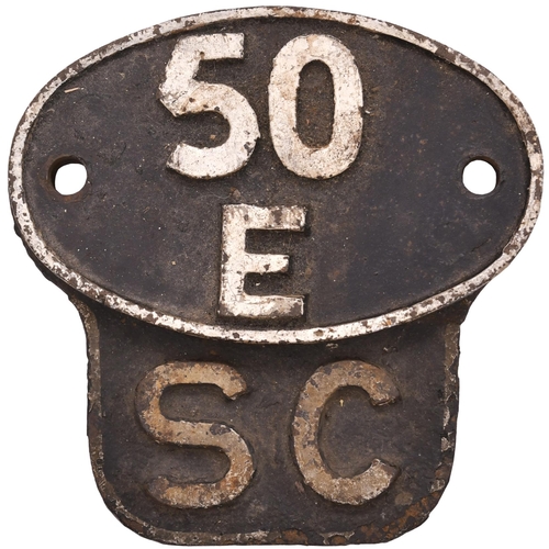 483 - A shedplate, 50E with its SC (self cleaning) plate, Scarborough (1948-April 1963). The vendor who li... 