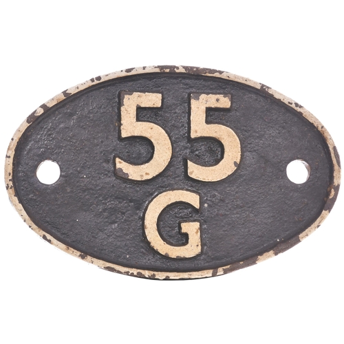 495 - A shedplate, 55G, Huddersfield (February 1957-January 1967), Knottingley (December 1967-May 1973). R... 