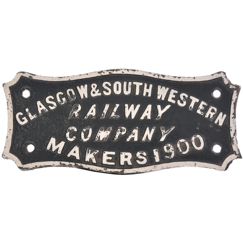 497 - A wagonplate, GLASGOW & SOUTH WESTERN RAILWAY COMPANY, MAKERS, 1900, cast iron, 9