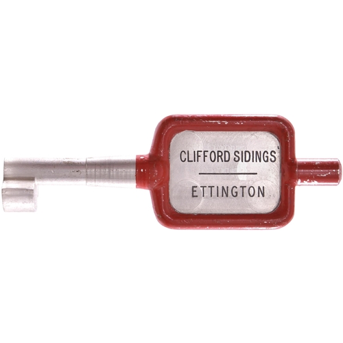 64 - A single line key token, CLIFFORD SIDINGS-ETTINGTON, (alloy), from the Stratford-Upon-Avon and Midla... 