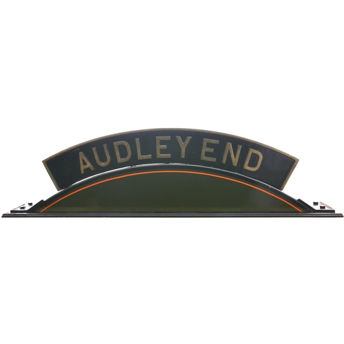 69 - A nameplate, AUDLEY END, from a LNER B17 Sandringham Class 4-6-0 No 2806 built by the North British ... 