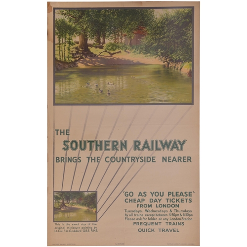 74 - An SR double royal poster, SR BRINGS THE COUNTRYSIDE NEARER, GO AS YOU PLEASE TICKETS, featuring min... 