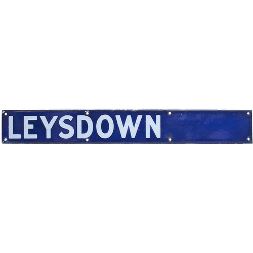 78 - A Southern Railway destination plate, LEYSDOWN, from the Charing Cross departure board. The station ... 