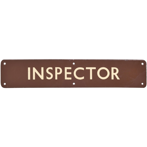 81 - A BR(W) doorplate, INSPECTOR, (flangeless), enamel, 18