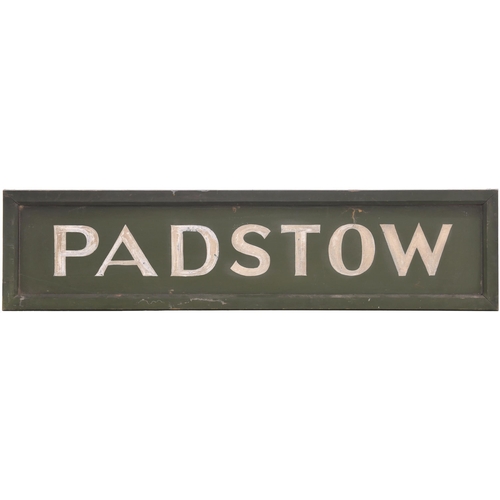82 - A BR(S) nameboard, PADSTOW, the terminus of the North Cornwall Line. The station finally closed in 1... 