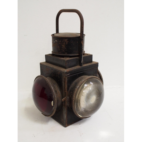 102 - British Railways (Midland) 4 aspect square cased level crossing gate lamp, complete & in good ex ser... 