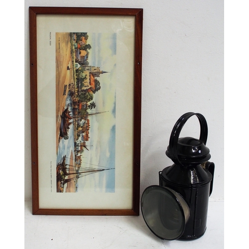 104 - London North Eastern Railway (embossed) 3 aspect handlamp, excellent complete condition, framed & gl... 