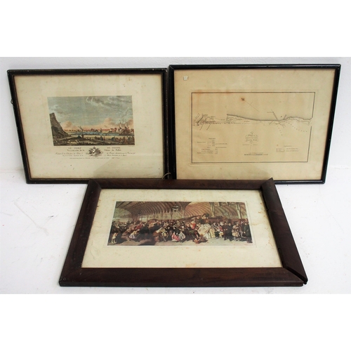 130 - Selection of framed & glazed items including old maps & prints & 1861 Confederate States of America ... 