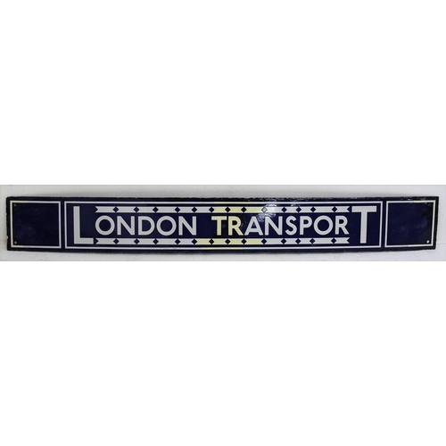 166 - London Transport enamel poster board heading, 39 1/2