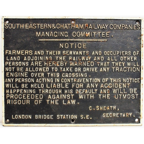 171 - South Eastern & Chatham Railway Companies Management Committee C/I occupation notice (GTSE101), 22